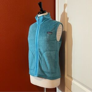 Patagonia Women’s Vintage Blue Micro Fleece Full Zip Gorpcore Vest Jacket